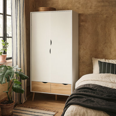 Wyld Haus Sapporo 2-Door 2-Drawer Wardrobe In White And Natural Oak from B&Q
