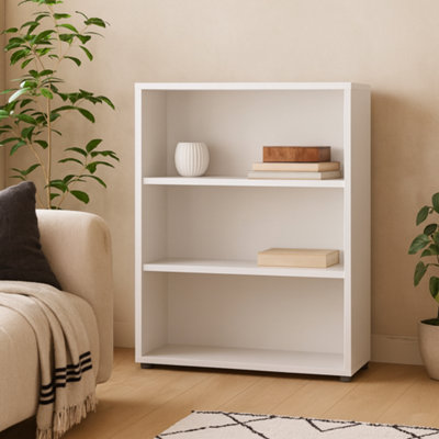 Wyld Haus Dris Low White Wooden Bookcase2-Shelf Freestanding Unit from B&Q