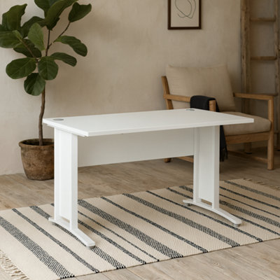 Wyld Haus Dris 120Cm White Office Desk Modern Wooden Design from B&Q