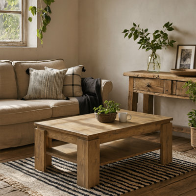 Wyld Haus Juniper Large Coffee Table Chestnut And Matera Grey Wood from B&Q