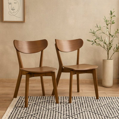 Wyld Haus Set Of 2 Saffron Walnut Wood-Effect Dining Chairs from B&Q