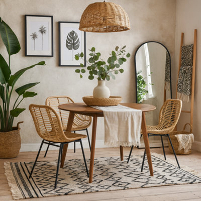 Wyld Haus Saffron Round Walnut Wood Effect Dining Table By from B&Q
