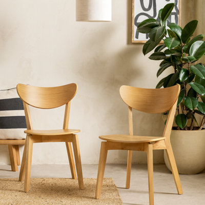 Wyld Haus Set Of 2 Saffron Natural Oak Effect Dining Chairs from B&Q