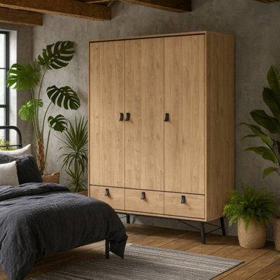 Wyld Haus Juno 3-Door 3-Drawer Wardrobe In Natural Oak from B&Q