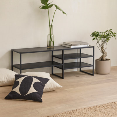 Wyld Haus El Paso Black Metal Open Tv Unit3 Shelves120Cm from B&Q