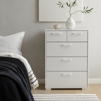 Wyld Haus Stuttgart Gloss White 5-Drawer Chest 700 X 398 X 1019 mm from B&Q