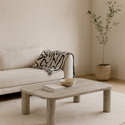 Wyld Haus Frankfurt Rectangular Grey Marble-Look Coffee Table 1000 X 360 mm from B&Q