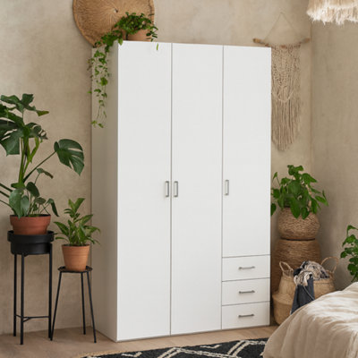 Wyld Haus Munich White Wooden 3 Doors 3 Drawers 5 Shelves from B&Q