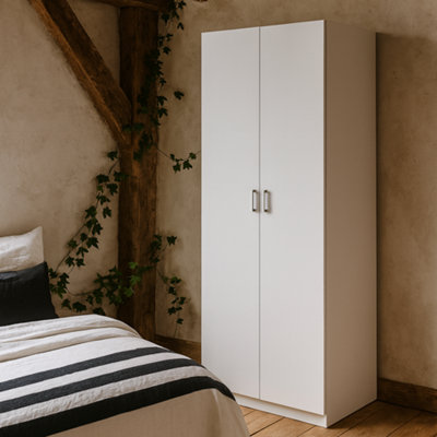 Wyld Haus Munich White 2-Door Wooden Wardrobe With 3 Shelves from B&Q