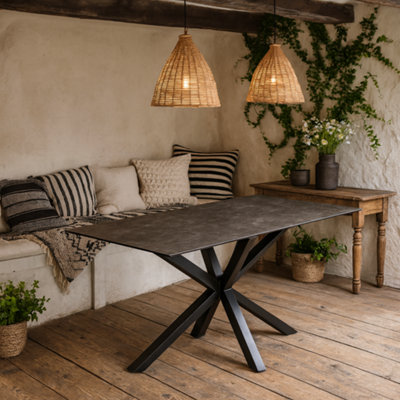 Wyld Haus Perth 160Cm Black Ceramic 6-Seater Dining Table from B&Q