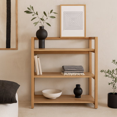 Wyld Haus Kigali Rectangular 3-Shelf Oak Bookcase from B&Q