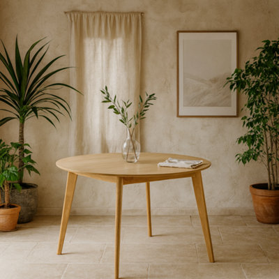 Wyld Haus Marseille 120Cm Round Oak Veneer Dining Table from B&Q
