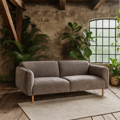 Wyld Haus Cambridge 2.5 Seater Sofa In Dusty Brown Fabric With Oak Base from B&Q