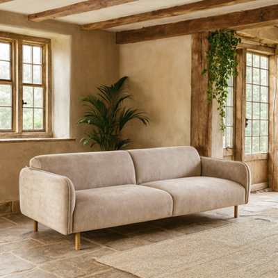 Wyld Haus Cambridge 3-Seater Upholstered Sofa In Fay Beige Fabric from B&Q
