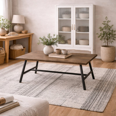 Wyld Haus Northmere 200Cm Coffee Grain Wood Effect Dining Table from B&Q
