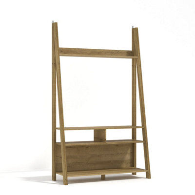 Wyld Haus Athy Small Brown Oak Wooden Ladder Tv Unit 1050mm W X 1754mm H from B&Q