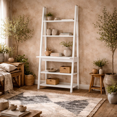 Wyld Haus Athy White Wooden Ladder Desk With 3 Shelves from B&Q
