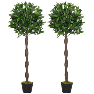 Wyld Haus Lifa Set Of 2 Artificial Bay Laurel Topiary Trees 120Cm In Matching Pots from B&Q