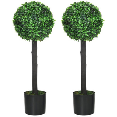 Wyld Haus Losasa Zimo Set Of 2 Artificial Boxwood Ball Trees 60CmIndoor Or OutdoorUv-Resistant from B&Q
