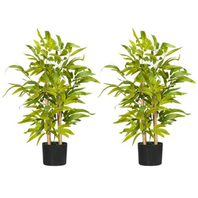 Wyld Haus Diso Set Of 2 Artificial Bamboo Desk Plants In Pots60CmGreen from B&Q