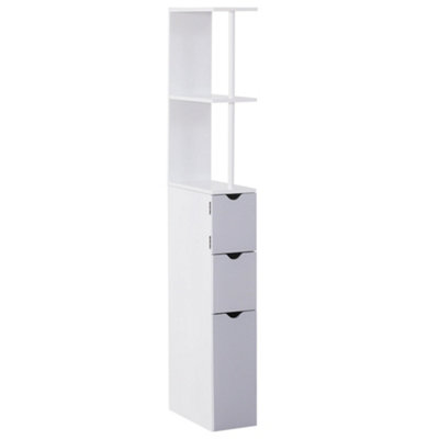 Wyld Haus Nenero Tall Freestanding Bathroom Storage Cabinet With Shelves And DrawersWhite And GreyL15 X D33 X H136.8Cm from B&Q