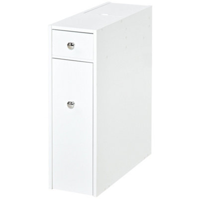 Wyld Haus Ninemi Narrow Bathroom Floor Storage Cabinet With Drawers17Cm WidthWhite from B&Q