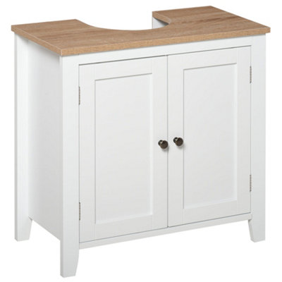 Wyld Haus Luzi Freestanding Under-Sink Bathroom Cupboard With Adjustable ShelfWhite With Wood-Effect Top60 X 30 X 60 Cm from B&Q