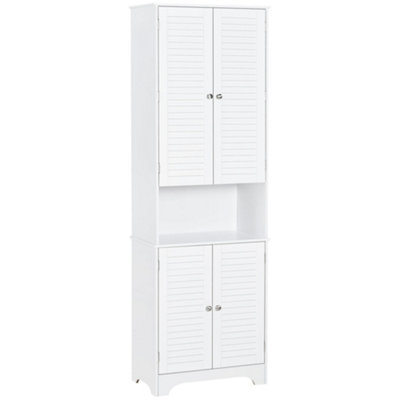 Wyld Haus Vihave Kafi Tall Freestanding Bathroom Cabinet With Shutter Doors And Raised BaseWhite60Cm X 30Cm X 182.5Cm from B&Q