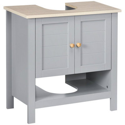 Wyld Haus Rola Grey Under-Sink Vanity Storage Cabinet With Adjustable Internal ShelvingL60 X D30 X H60Cm from B&Q