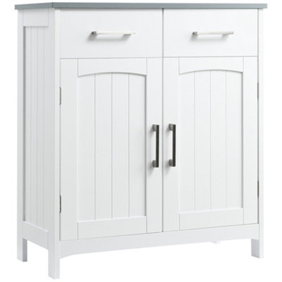 Wyld Haus Tova White Bathroom Storage Cabinet2 DrawersDouble DoorsAdjustable Shelves from B&Q