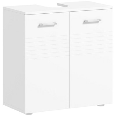 Wyld Haus Letake Vaka High Gloss White Under-Sink Vanity Cupboard With Adjustable Shelf 600mm from B&Q