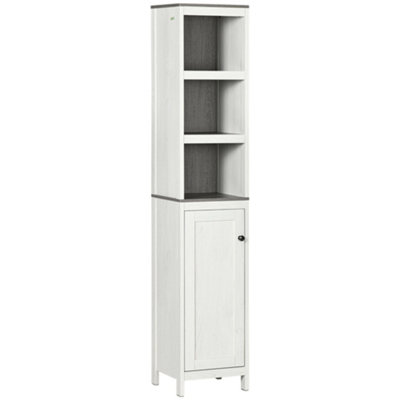 Wyld Haus Sala Lata Tall Freestanding Bathroom CabinetMirrored DoorAntique White from B&Q