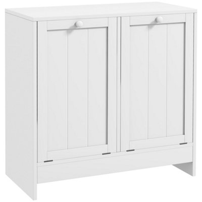 Wyld Haus Nema White Double Tilt-Out Hamper CabinetModern Bathroom Laundry Storage66 X 33 X 68Cm from B&Q