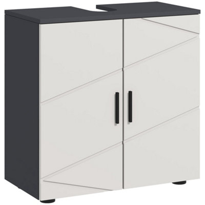 Wyld Haus Vipa Luve Light Grey Under-Sink Vanity CabinetDouble DoorsAdjustable ShelfU Cut-Out from B&Q