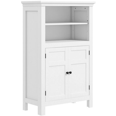 Wyld Haus Nore 60W X 30D X 95H Cm Modern White Freestanding Bathroom Cabinet With Shelves And Cupboard from B&Q