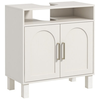 Wyld Haus Nenola Cream White Under-Sink Storage Cabinet With U-Shaped Cut-Out 60W X 30D X 63H Cm from B&Q