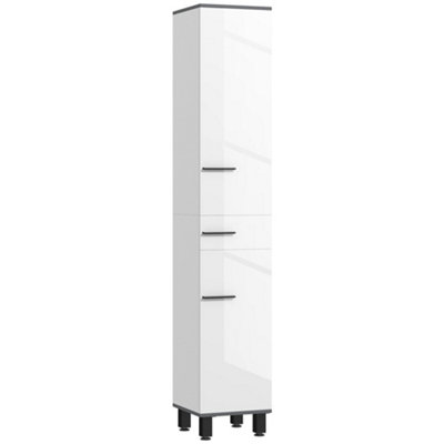 Wyld Haus Bael Extra Tall Slim Bathroom Storage Cabinet 190Cm White. from B&Q