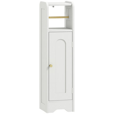 Wyld Haus Luluno Rafi Slim Bathroom Storage Cabinet With Integrated Toilet Roll HolderWhite21W X 20D X 79H Cm from B&Q