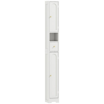 Wyld Haus Extra-Tall Slim Bathroom Cabinet With Arched Doors White 185Cm from B&Q