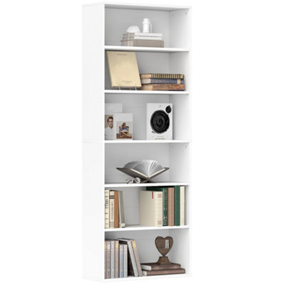 Wyld Haus Soel Wood White 6-Tier Bookcase60W X 24D X 158.5H Cm from B&Q