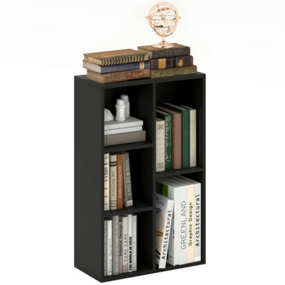 Wyld Haus Vakeri Wood Black Two-Tier Bookcase With 5 Open Compartments 50W X 24D X 80H Cm from B&Q