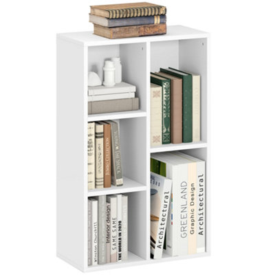 Wyld Haus Sovi Wood White 2-Tier Bookcase With 5 Open Storage Compartments50W X 24D X 80H Cm from B&Q