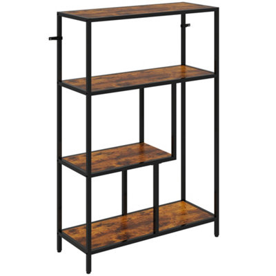 Wyld Haus Modisu Rustic Brown 4-Tier Industrial Bookcase 77W X 30D X 116H Cm from B&Q