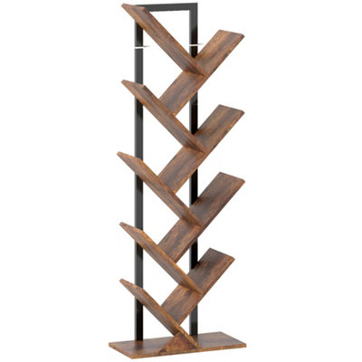 Wyld Haus Varani Wood 8-Section Tree-Style BookcaseWood-Effect Finish50W X 24D X 136H Cm from B&Q