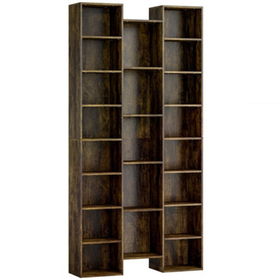 Wyld Haus Elmaso 21-Compartment Rustic Brown Tall Bookcase 89.5W X 23.5D X 181H Cm from B&Q