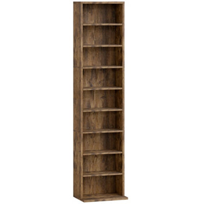 Wyld Haus Rustic Brown Narrow Cd And Dvd Storage Tower 260-Disc Capacity 33W X 24D X 140H Cm from B&Q