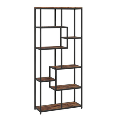 Wyld Haus Lulomi Luka 7-Tier Geometric Wood-Effect And Metal Bookcase 80W X 30D X 180H Cm from B&Q