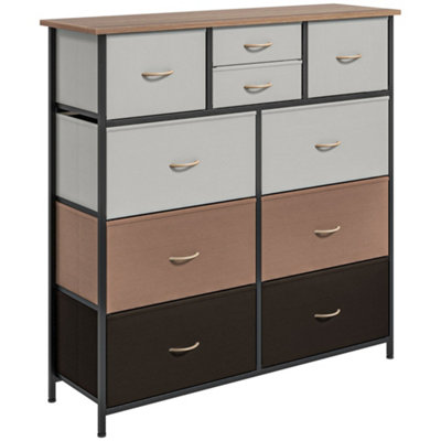 Wyld Haus Sare Multicolour 10-Drawer Fabric Dresser With Foldable Drawers And Steel Frame from B&Q