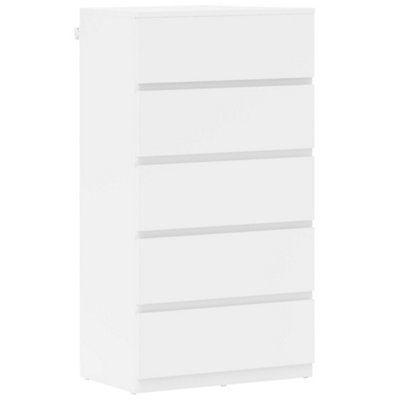 Wyld Haus 5-Drawer White Modern Chest Of DrawersCompact Vertical StorageHandleless Design from B&Q