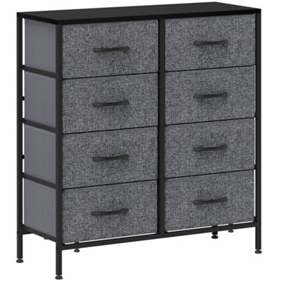 Wyld Haus Sodofi Black 8-Drawer Industrial Fabric Chest With Steel Frame80W X 30D X 81.5H Cm from B&Q